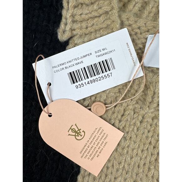 The Wolf Gang Palermo Chunky Knit Sweater in Black Wave - Picture 4 of 6